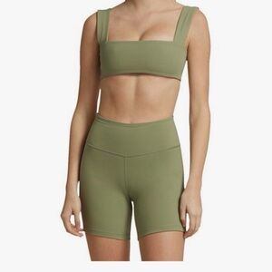 We wore what Green active set short and bra